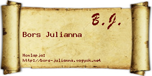 Bors Julianna névjegykártya